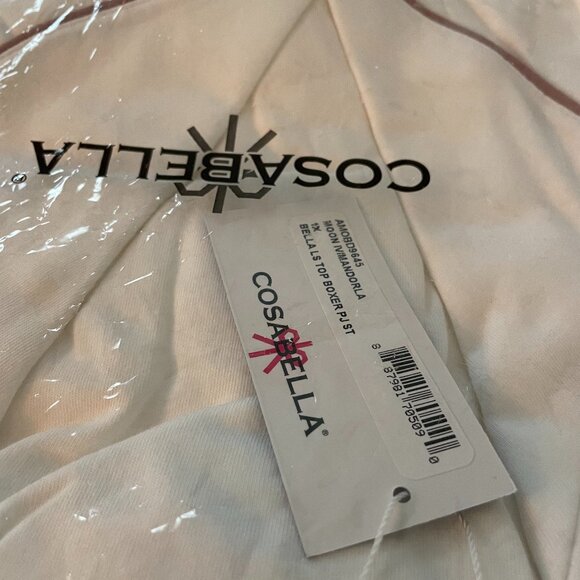 COSABELLA Bella Bridal Top and Boxer Pajama Set in Moon Ivory + Mandorla Size 1X - Picture 8 of 8